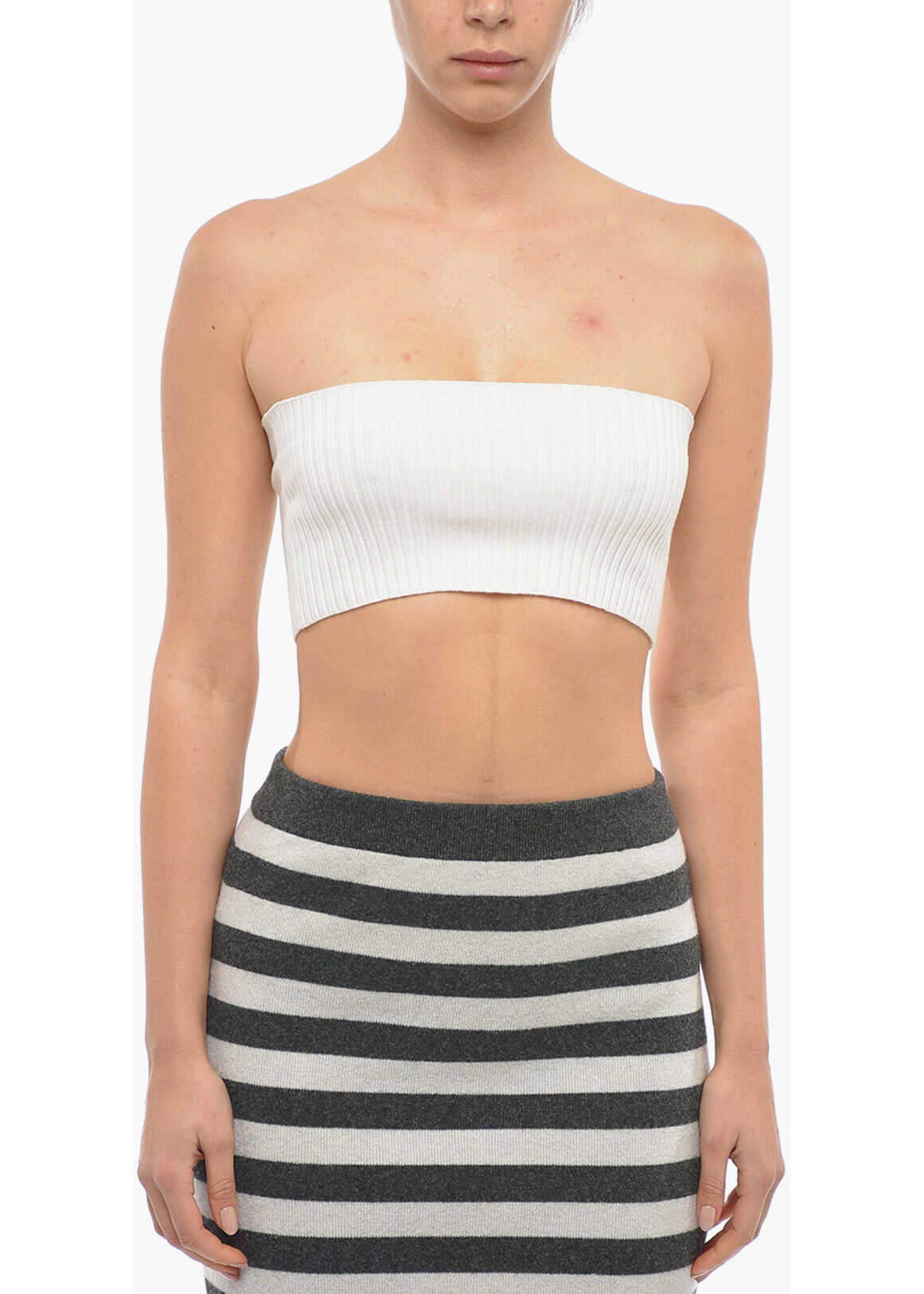 Chloe Sleeveless Ribbed Stretchy Top White