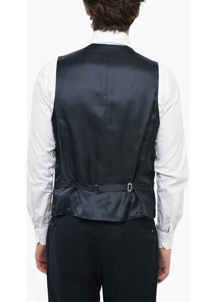 Veste costum CORNELIANI Virgin Wool Leader Waistcoat With Jetted Pockets Blue Barbati (BM 12509205) 2