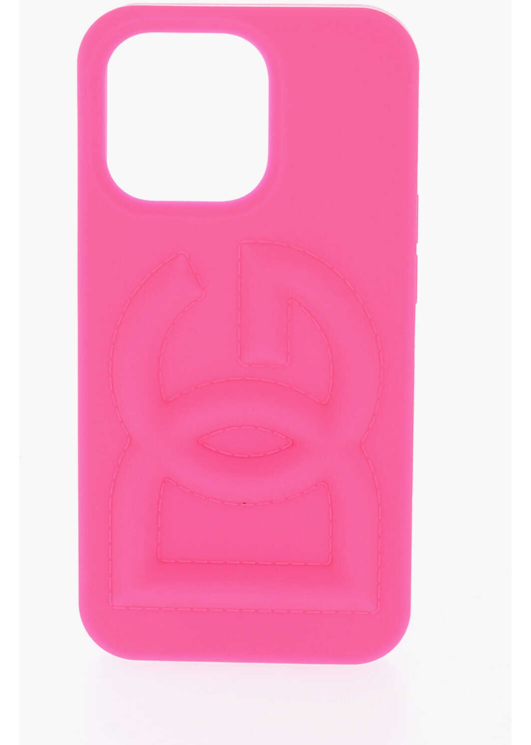 Dolce & Gabbana Fluo Rubber Iphone 13 Pro Case With Logo Embossing Pink