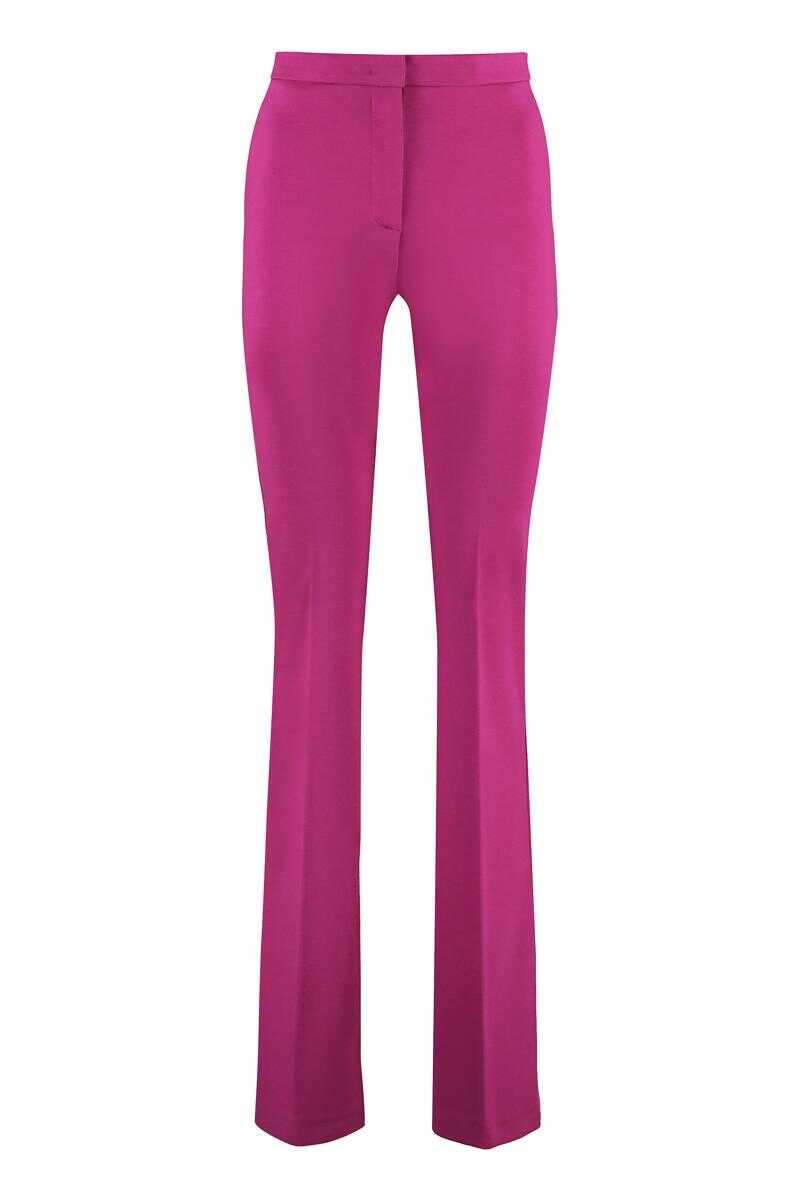 Pinko PINKO HULKA FLARED VISCOSE TROUSERS PURPLE