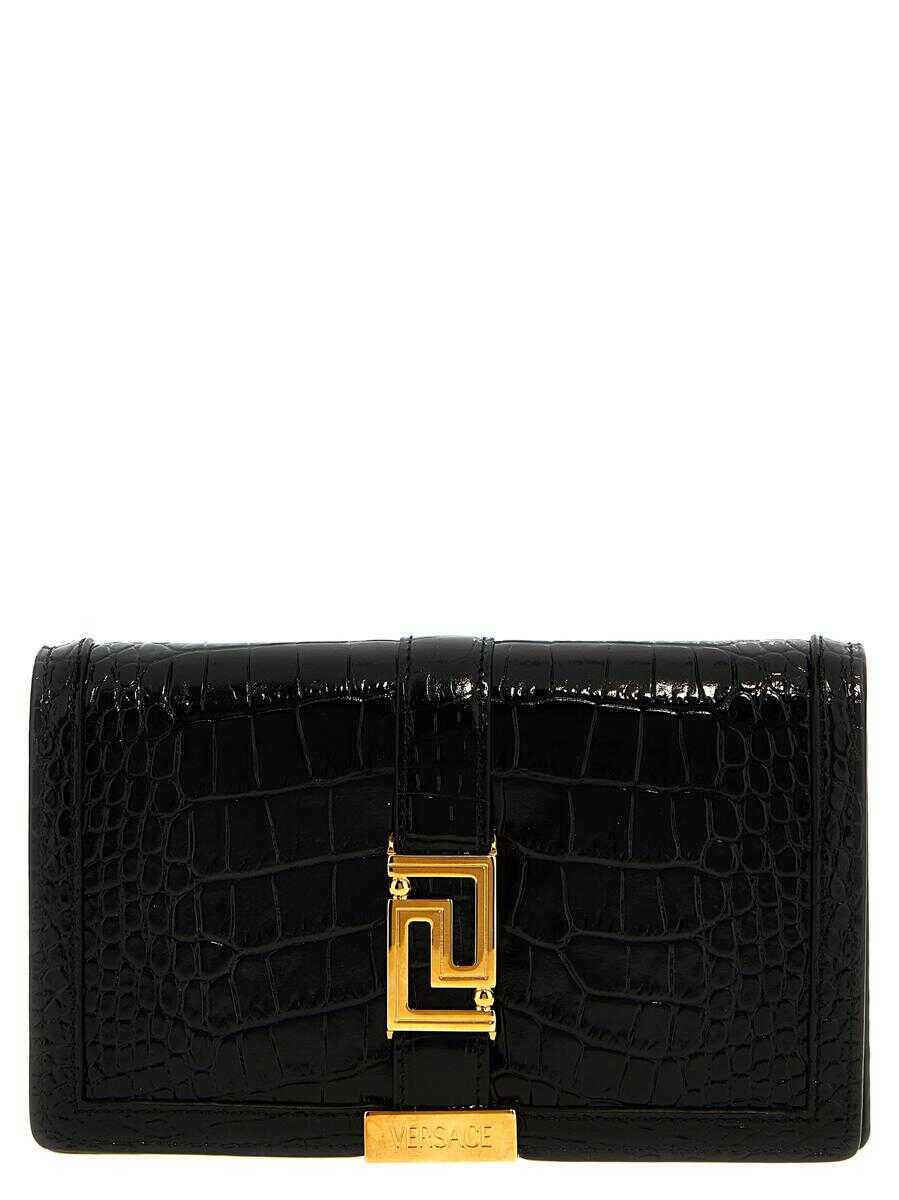 Versace VERSACE \'Greca Goddess\' wallet BLACK