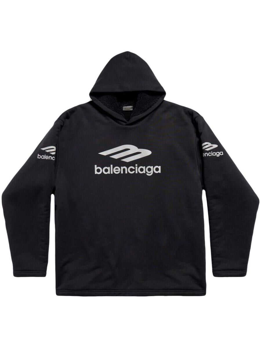 Balenciaga BALENCIAGA 3B Sports Icon water repellent cotton hoodie BLACK