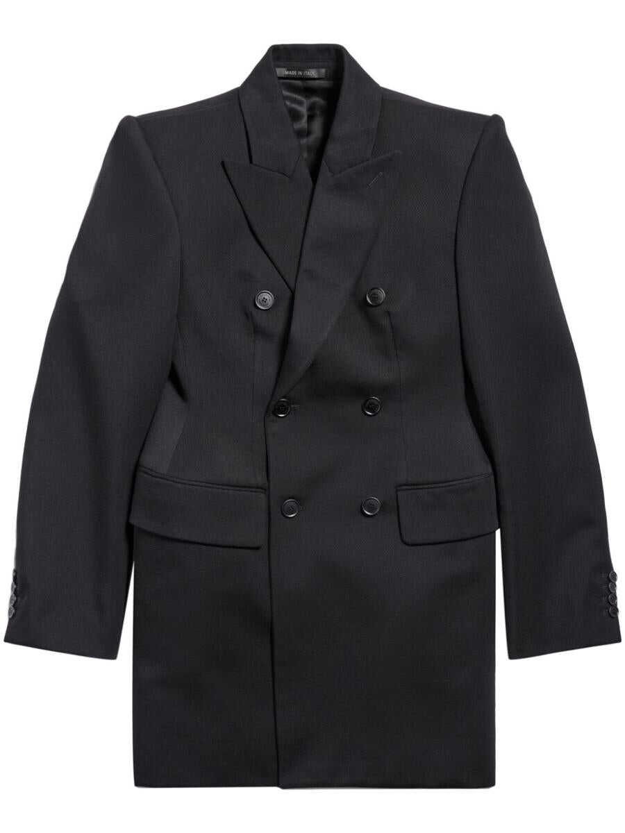 Poze Balenciaga BALENCIAGA Wool double-breasted jacket BLACK b-mall.ro 