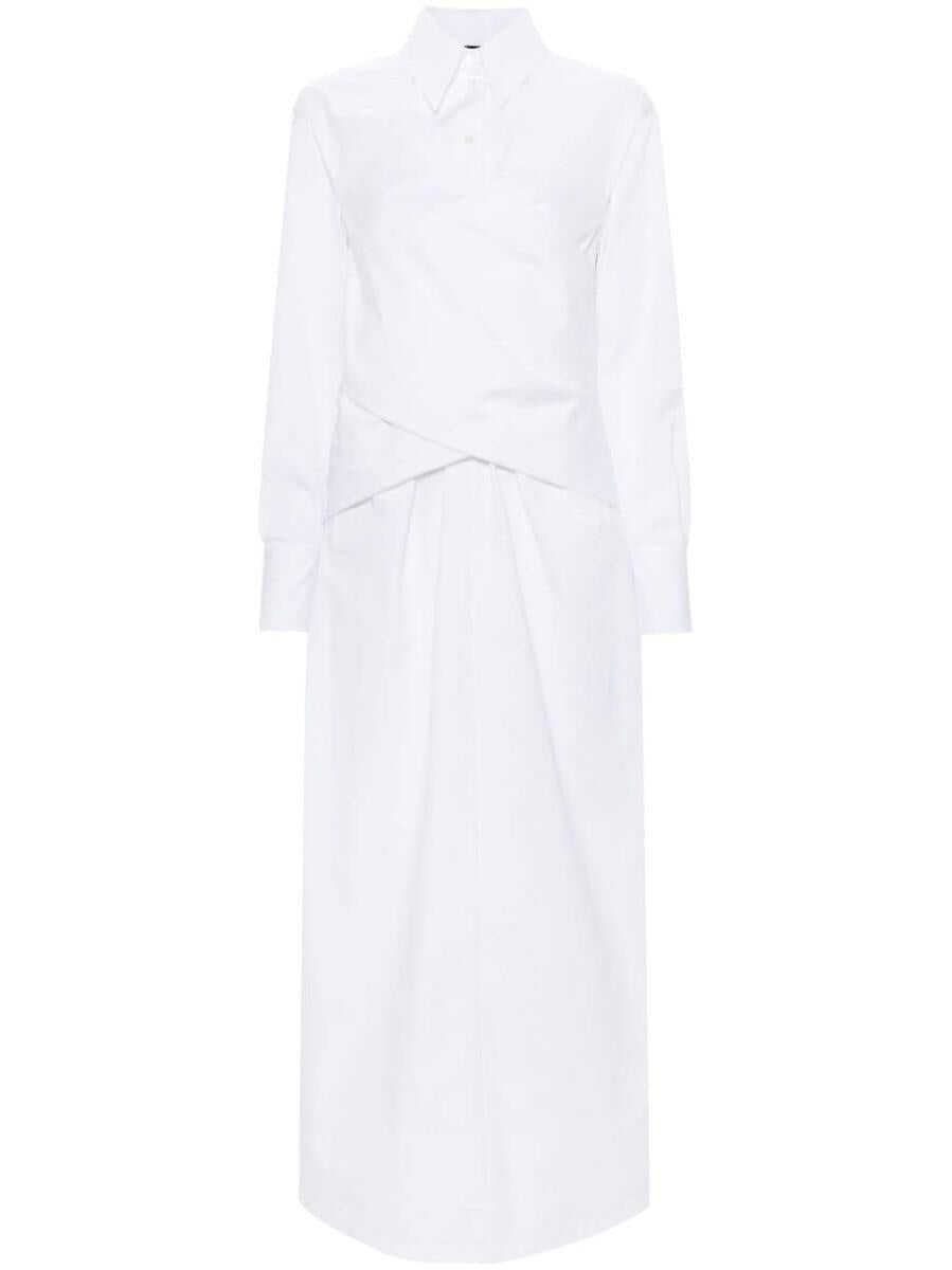 Fabiana Filippi FABIANA FILIPPI Crossed detail cotton shirt dress WHITE