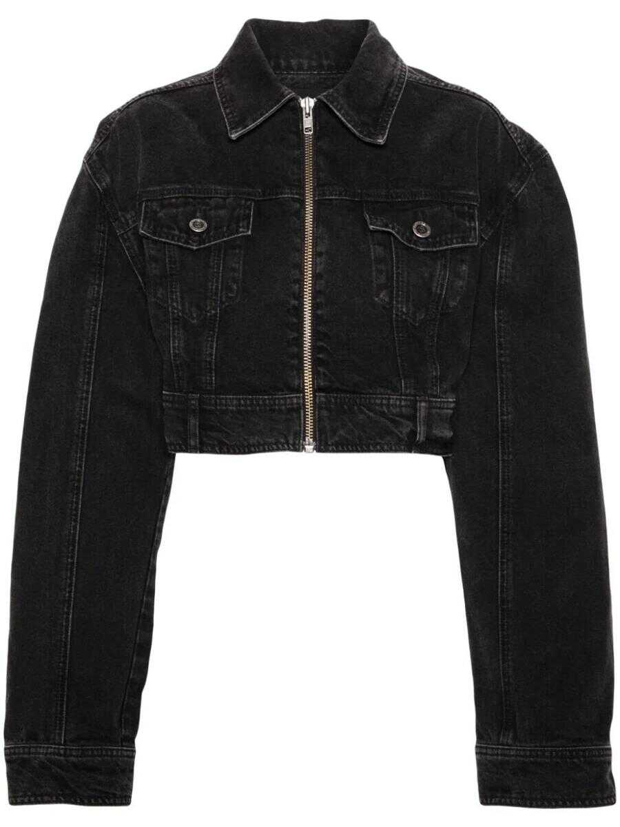 ROTATE Birger Christensen ROTATE WASHED DENIM JACKET CLOTHING BLACK