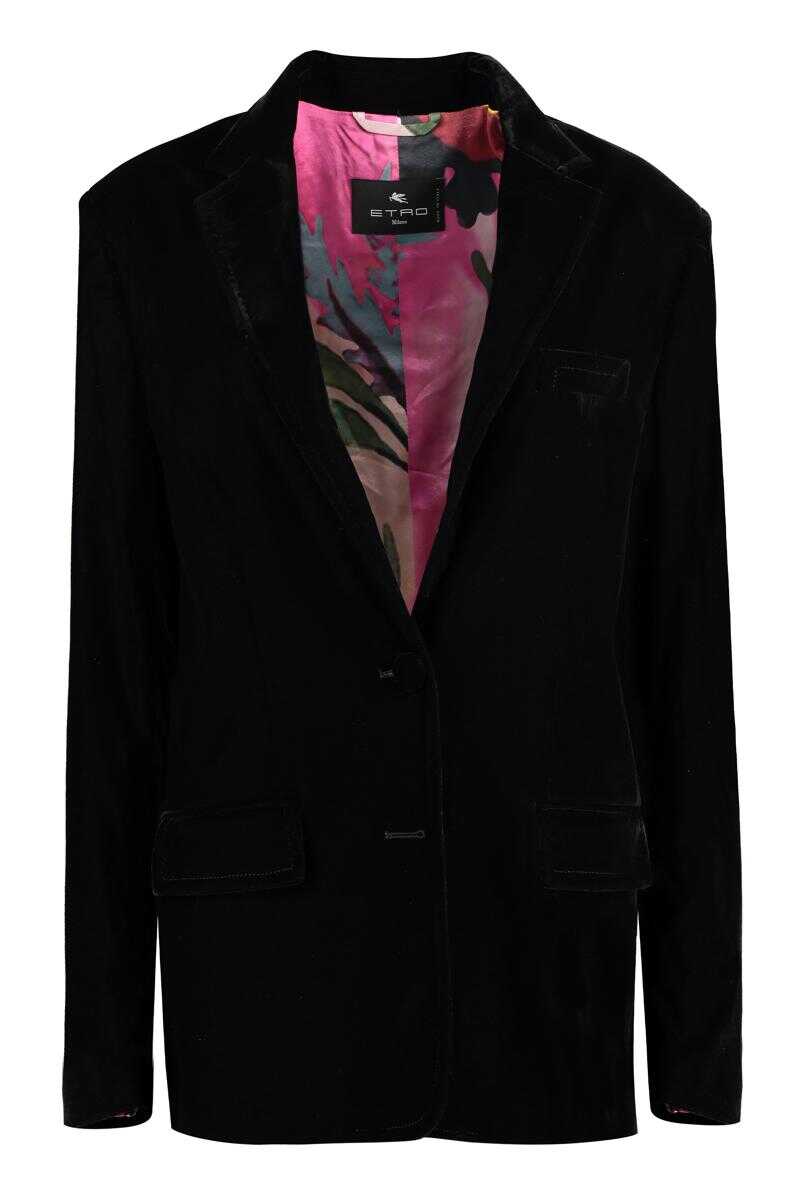 ETRO ETRO VELVET BLAZER BLACK