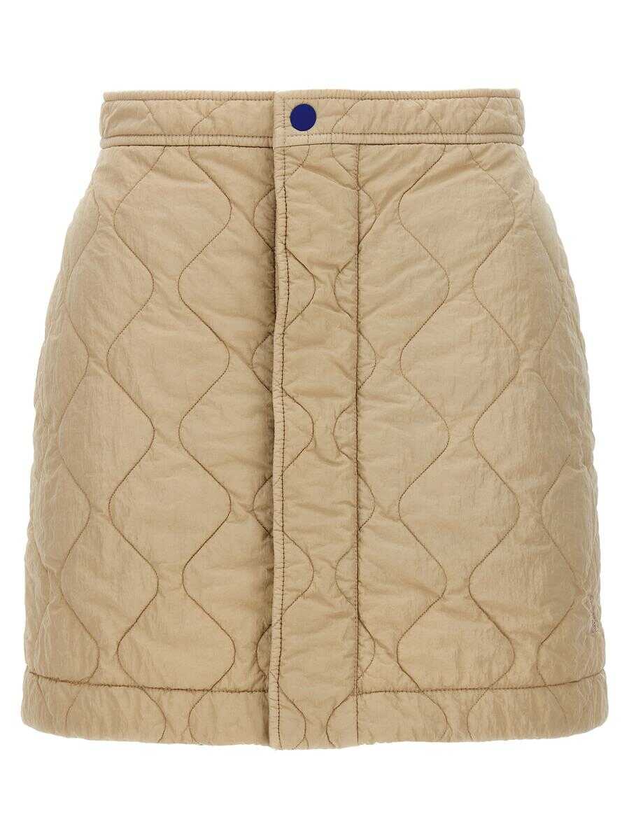 Poze Burberry BURBERRY Quilted nylon skirt BEIGE b-mall.ro 