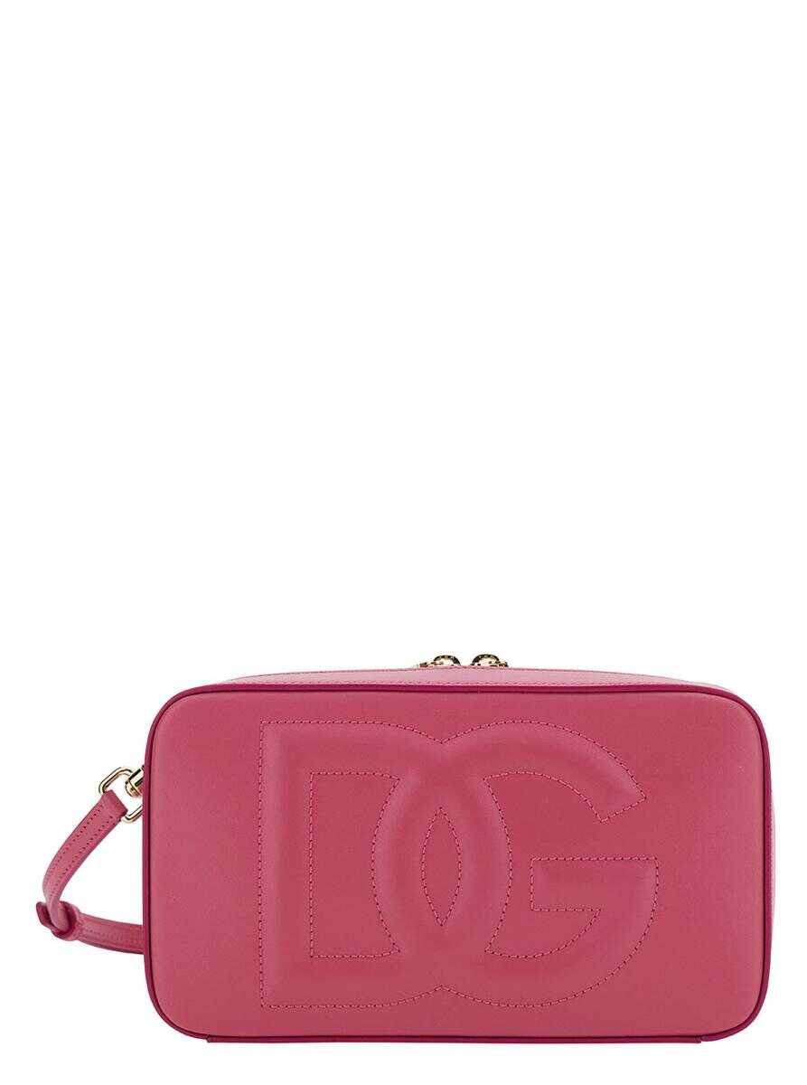 Dolce & Gabbana Pink Shoulder Bag with Quilted DG Logo in Leather Woman PINK