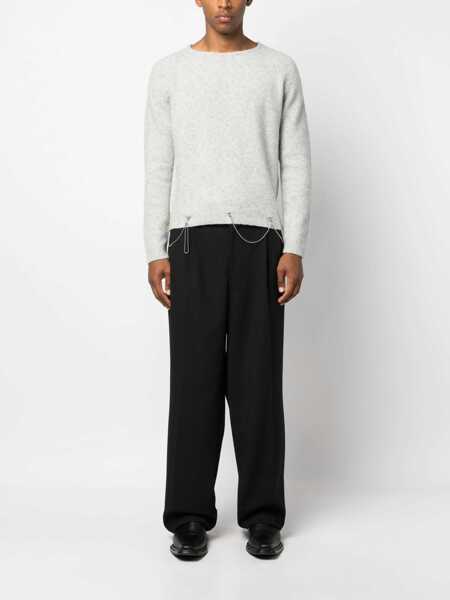 Pulovere RANDOM IDENTITIES Random Identities Crew Neck With Chain Clothing GREY Barbati (BM 12536217) 2