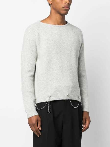 Pulovere RANDOM IDENTITIES Random Identities Crew Neck With Chain Clothing GREY Barbati (BM 12536217) 3
