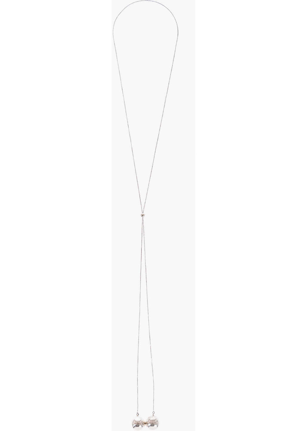 Bottega Veneta Silver Necklace With Double-Ball Pendant Silver