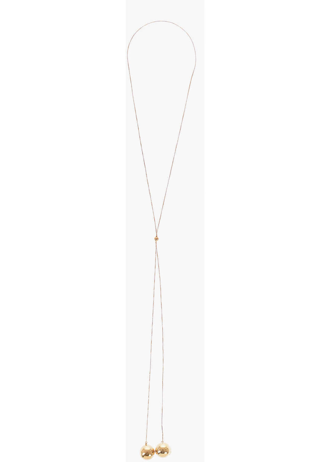 Bottega Veneta Golden Necklace With Double Ball Pendant Gold