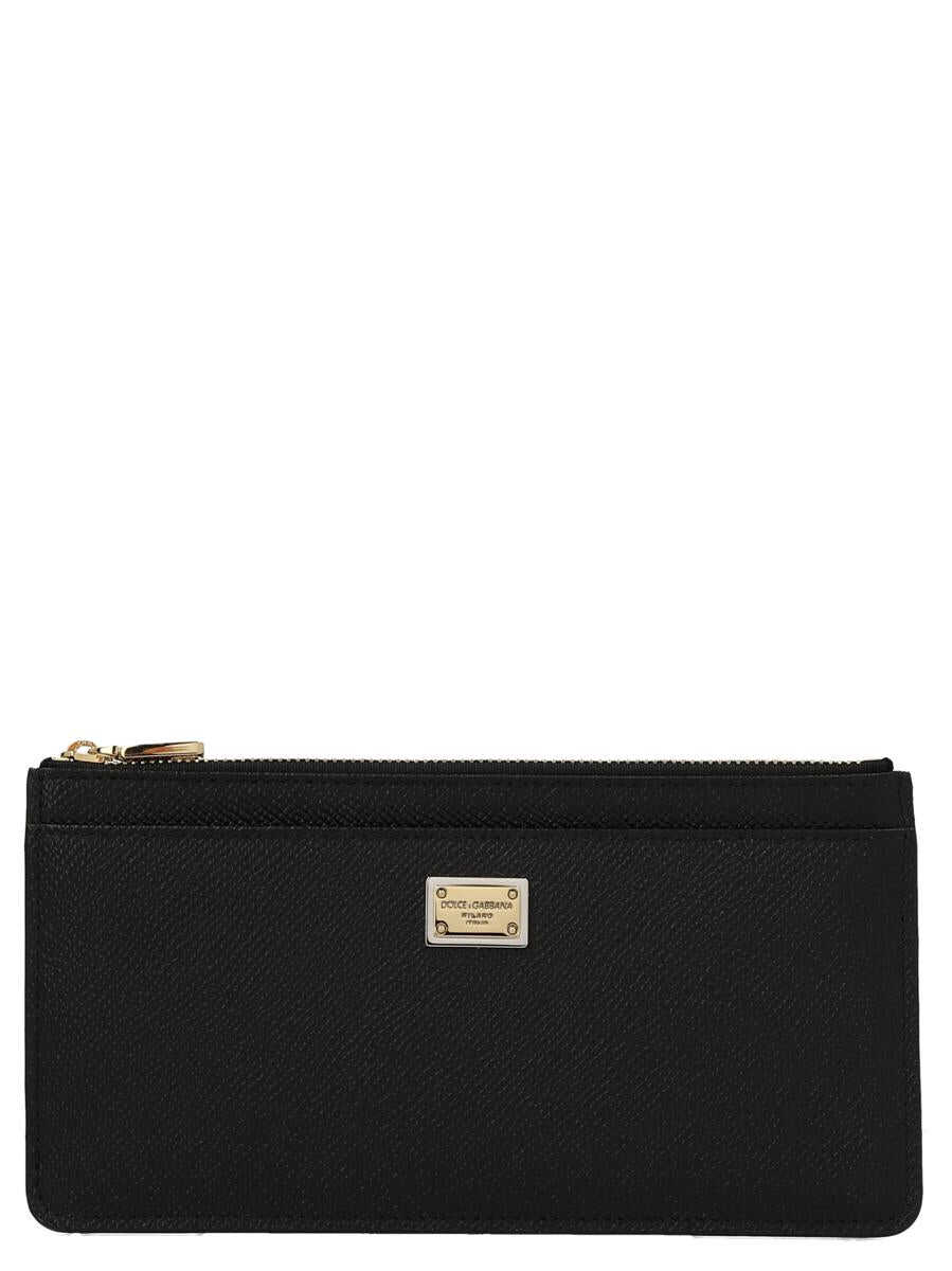 Dolce & Gabbana DOLCE & GABBANA Dauphine logo leather card holder BLACK