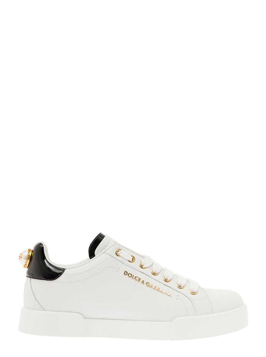 Dolce & Gabbana Dolce & Gabbana Woman\'s Portofino White Leather Sneakers WHITE