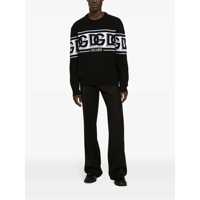 Pulovere Dolce & Gabbana pentru Barbati - Pulovere Dolce & Gabbana Black Crewneck Sweater With Dg Motif In Wool Blend Man Black Barbati (BM 12544035) - B-mall.ro