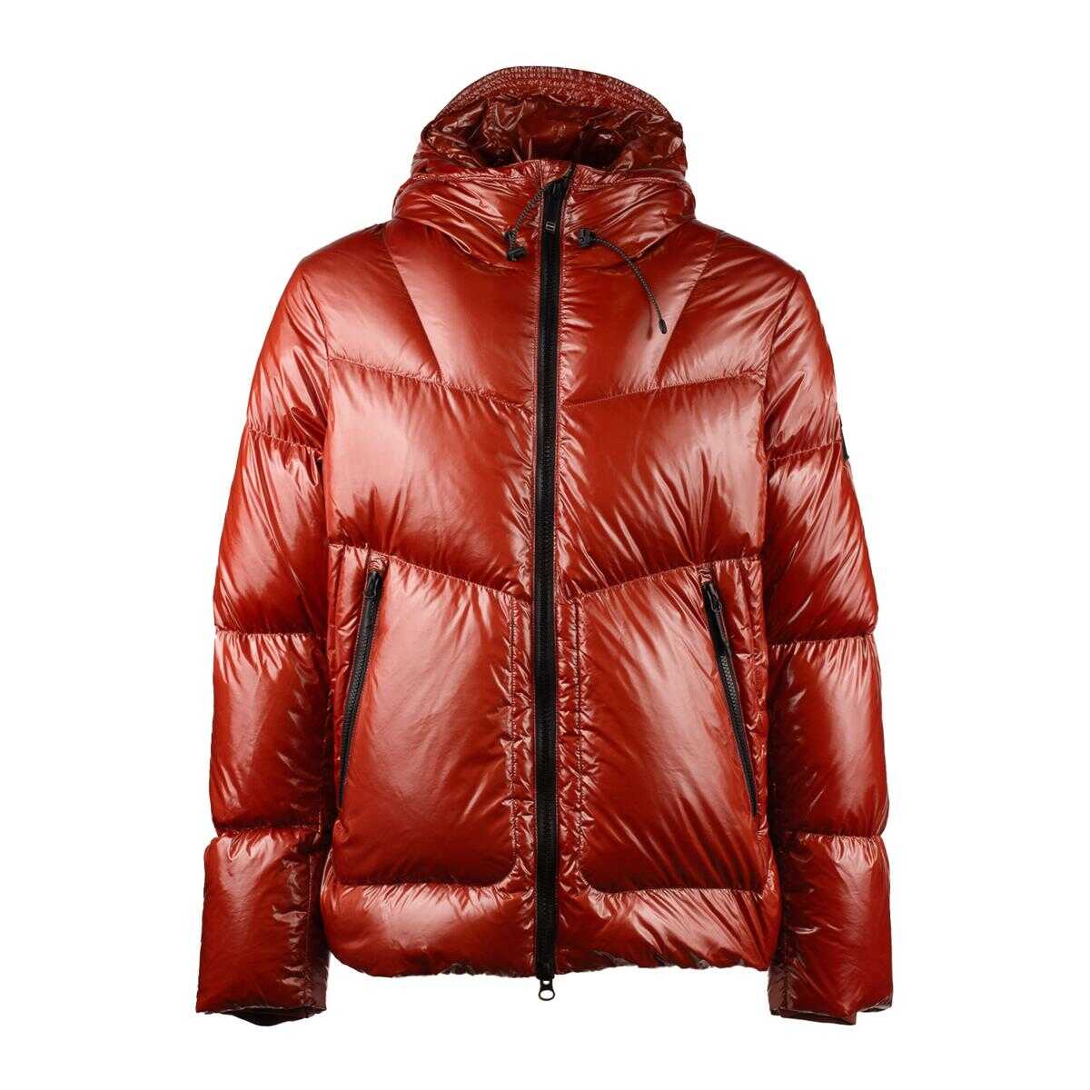 OUTHERE OUTHERE Glossy down jacket with hood ORANGE