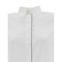 Camasi Dama - Camasi Brunello Cucinelli White Shirt With Monile Detail In Cotton Blend Woman WHITE Femei (BM 12544896) - B-mall.ro