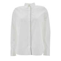 Camasi White Shirt With Monile Detail In Cotton Blend Woman Femei