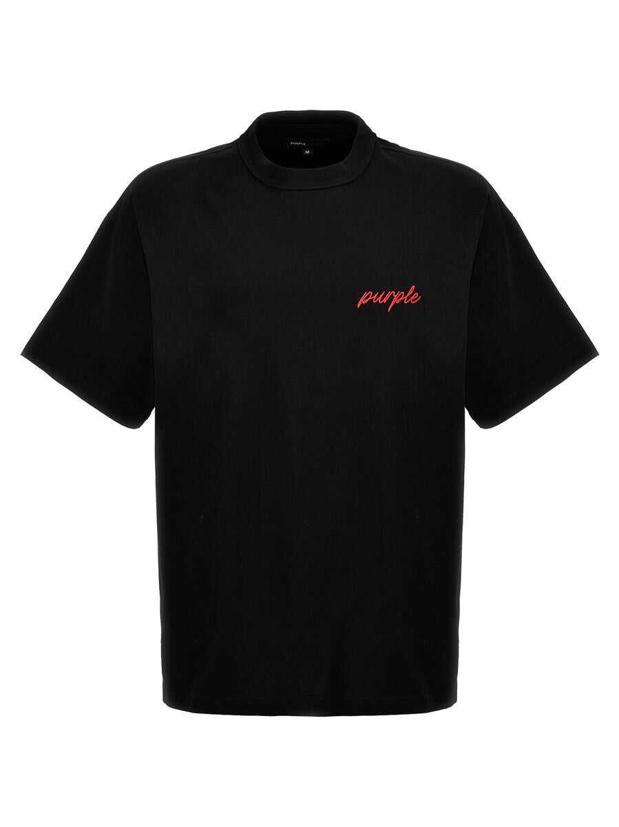PURPLE BRAND PURPLE BRAND Logo embroidery t-shirt BLACK