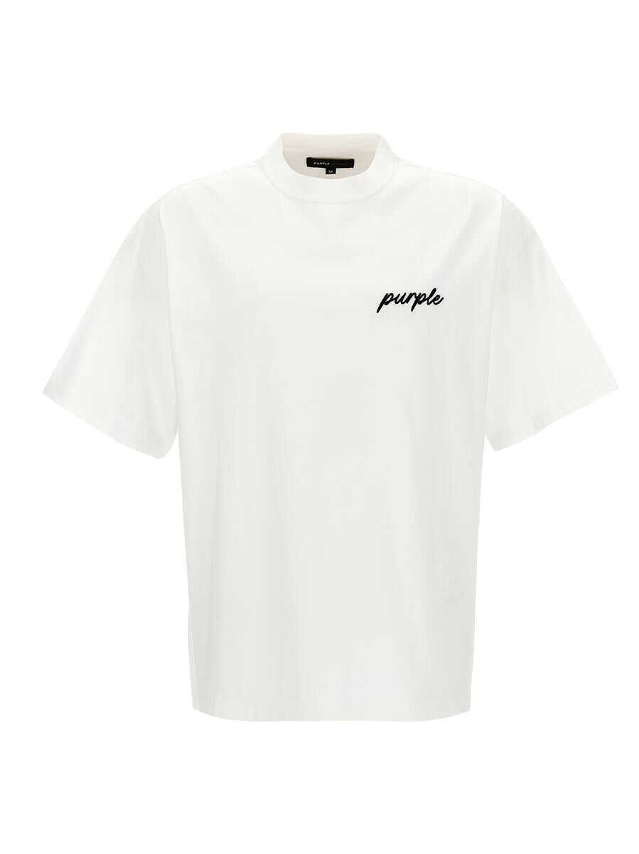 PURPLE BRAND PURPLE BRAND Logo embroidery t-shirt WHITE