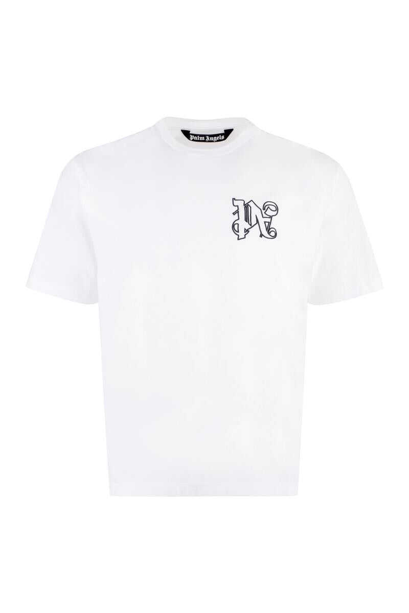 Palm Angels PALM ANGELS LOGO COTTON T-SHIRT WHITE