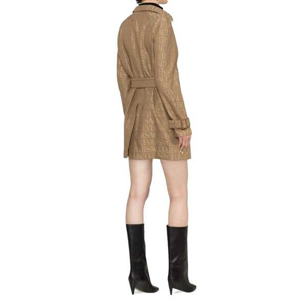 Paltoane Versace Versace Logo Trench Coat Beige Femei (BM 12548148) 3