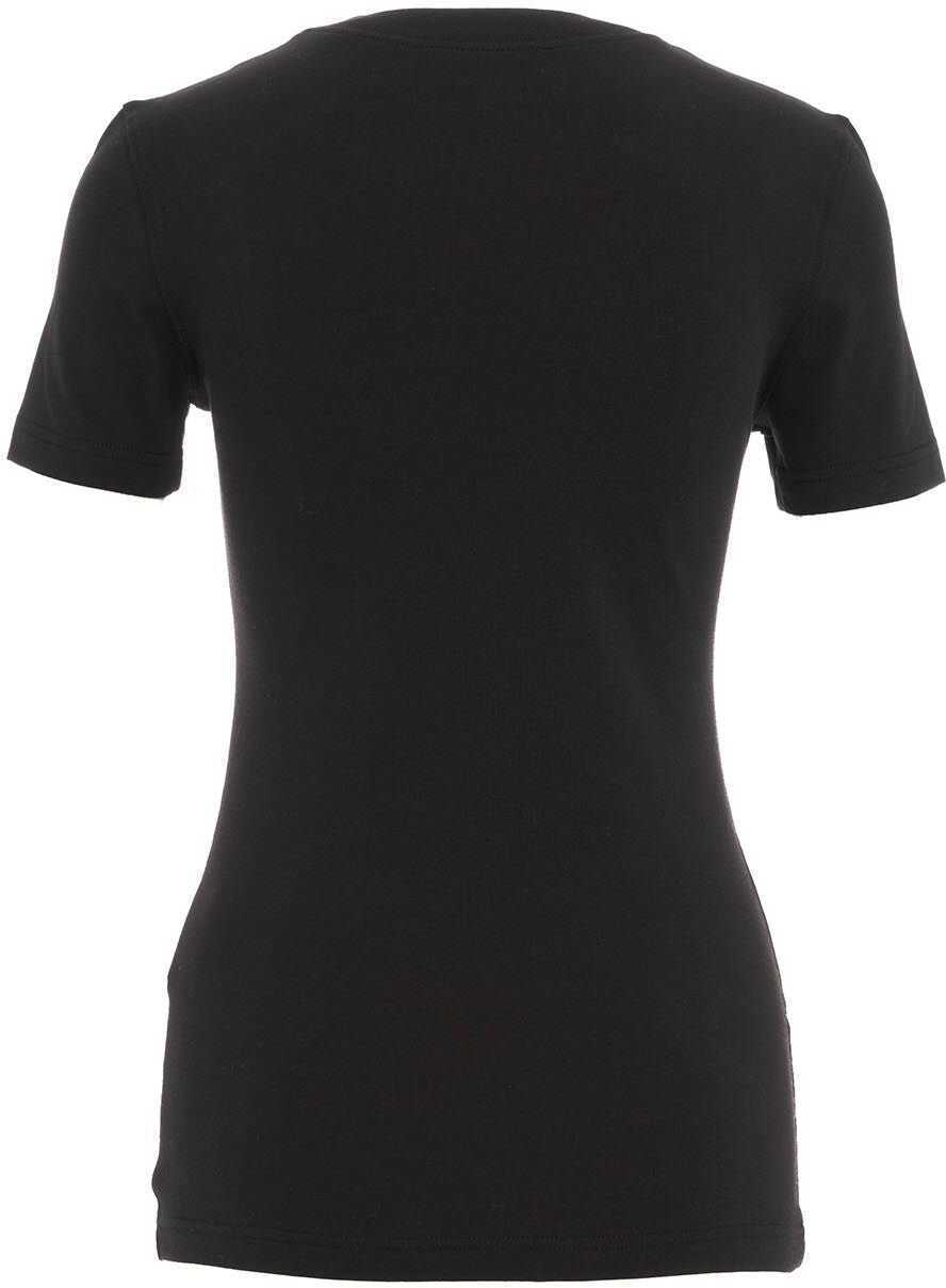 Tricouri Versace T-shirt with logo emblem Black Femei (BM 12548578) 3