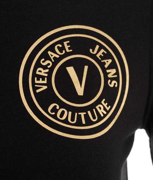 Tricouri Versace T-shirt with logo emblem Black Femei (BM 12548578) 4