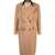 Maison Margiela Contrasting Lapel Camel Wool Blend Double-Breasted Coat Beige