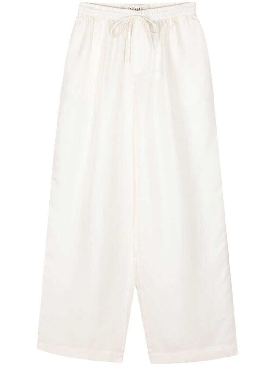 ROHE RÓHE WIDE LEG SILK TROUSERS CLOTHING NUDE & NEUTRALS
