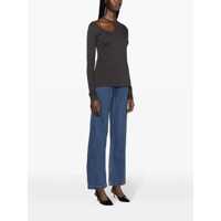 Imbracaminte LOW CLASSIC Dama - Tricouri LOW CLASSIC Grey Long Sleeve T-Shirt With Cut-Out In Cotton Blend Woman GREY Femei (BM 12553941) - B-mall.ro
