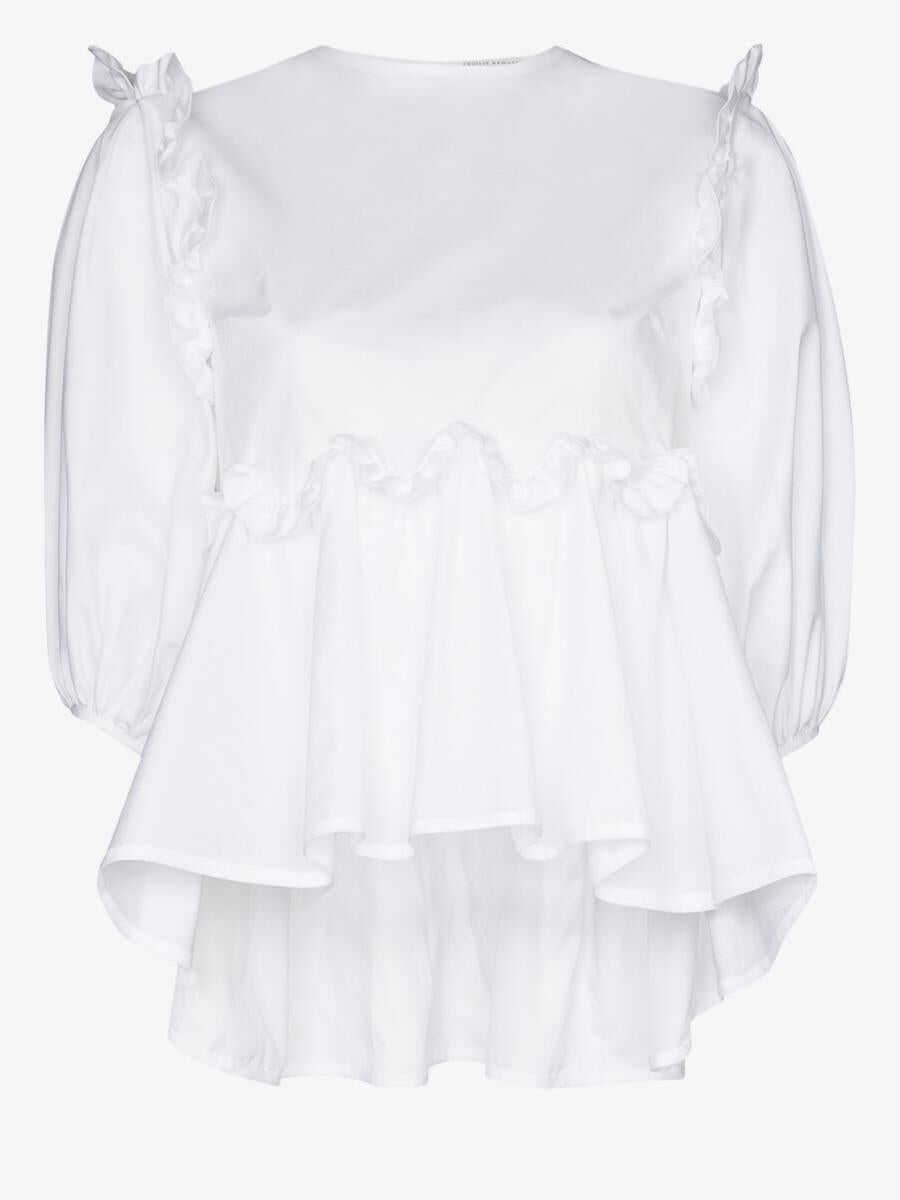 CECILIE BAHNSEN CECILIE BAHNSEN PUFF SLEEVE BLOUSE WITH RUFFLES CLOTHING WHITE