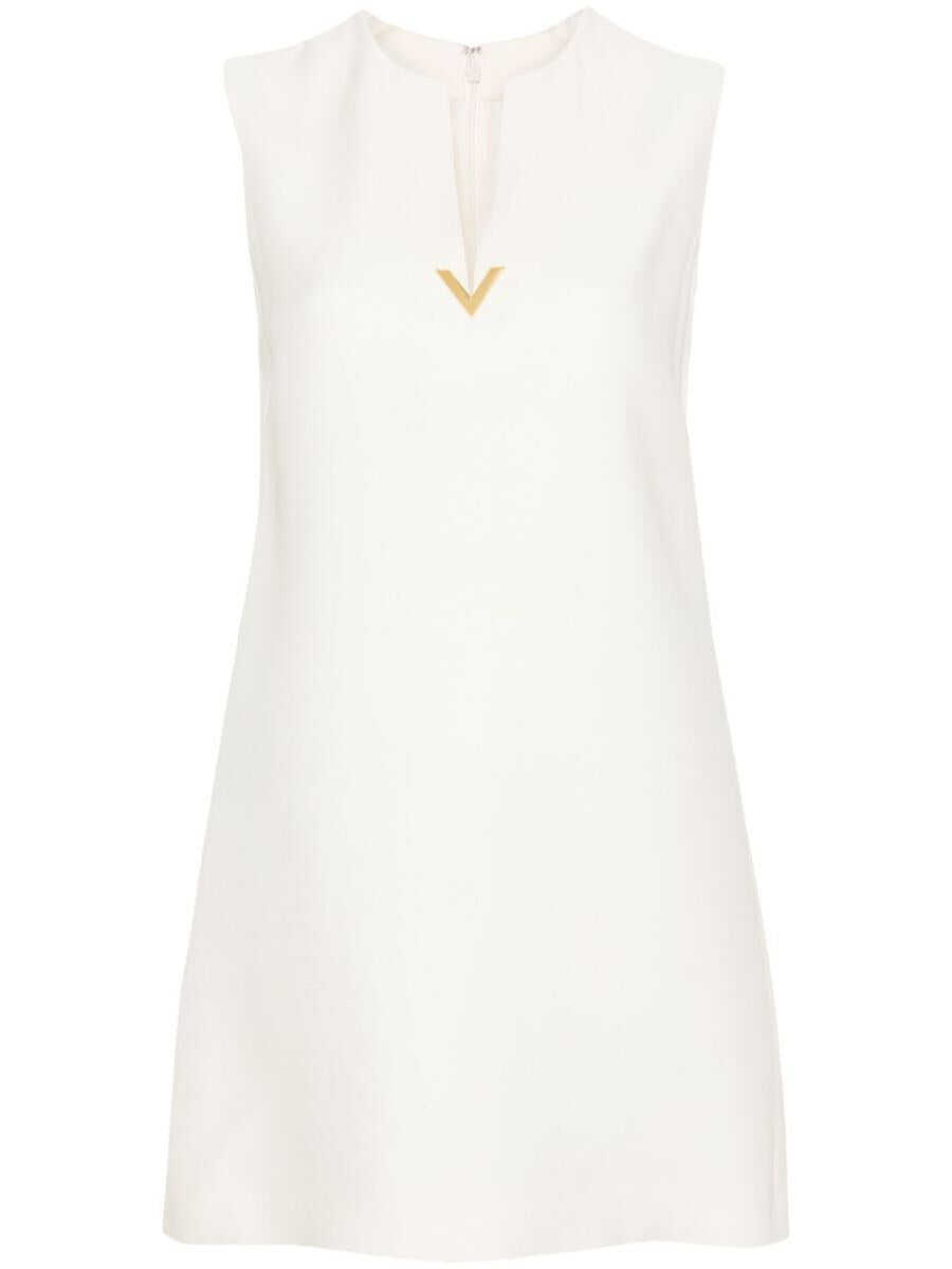 Valentino Garavani VALENTINO Wool and silk blend short dress WHITE