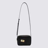Genti de umar Salvatore Ferragamo Black Leather Crossbody Bag Femei