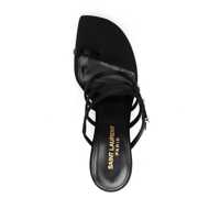 Sandale Saint Laurent Dama - Sandale cu toc Saint Laurent Saint Laurent Satin Heel Mules Black Femei (BM 12558126) - B-mall.ro