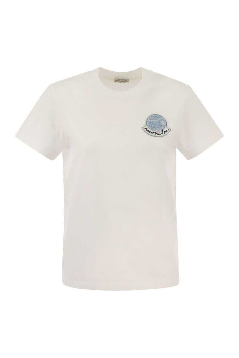 Moncler MONCLER Tennis-style logo T-shirt WHITE