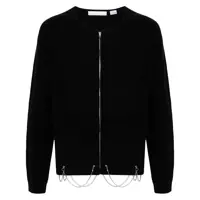 Cardigane RANDOM IDENTITIES Random Identities Full Zip Cardigan With Chain Clothing