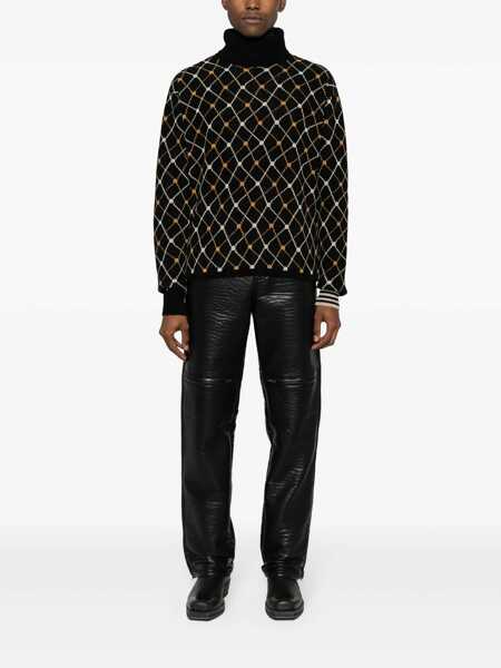 Pulovere RANDOM IDENTITIES Random Identities Jaquard Roll Neck Clothing Black Barbati (BM 12561165) 2