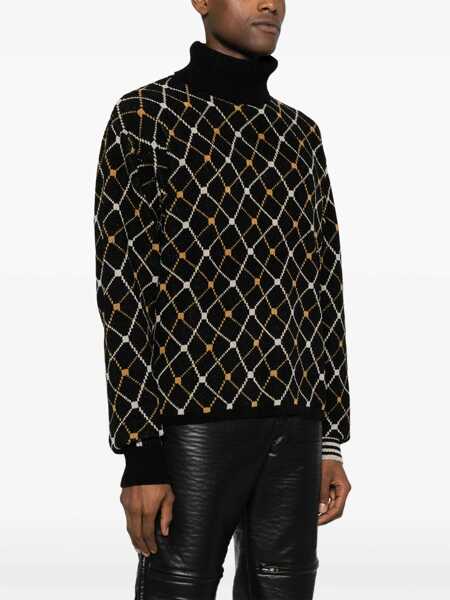 Pulovere RANDOM IDENTITIES Random Identities Jaquard Roll Neck Clothing Black Barbati (BM 12561165) 3