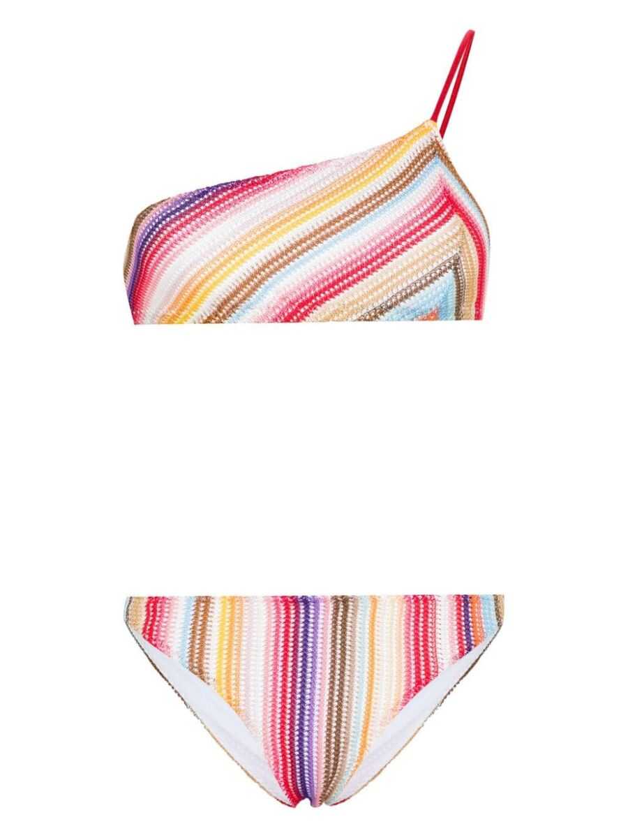 MISSONI BEACHWEAR MISSONI One-shoulder bikini set RED