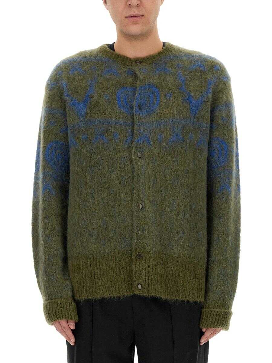 SOUTH2 WEST8 SOUTH2 WEST8 MOHAIR BLEND CARDIGAN GREEN