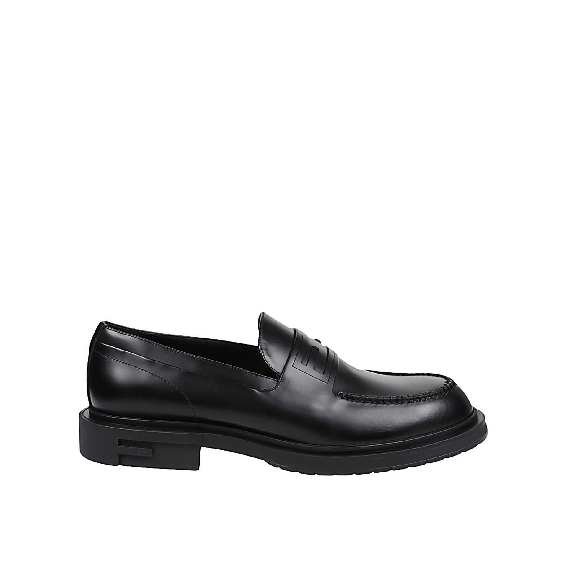 Fendi Fendi Leather Loafers Black