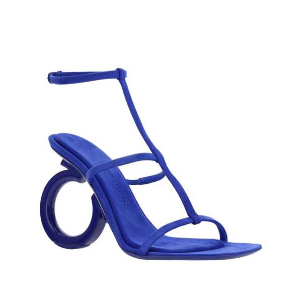 Sandale cu toc Salvatore Ferragamo Salvatore Ferragamo Elina Leather Sandals Blue Femei (BM 12563391) 2
