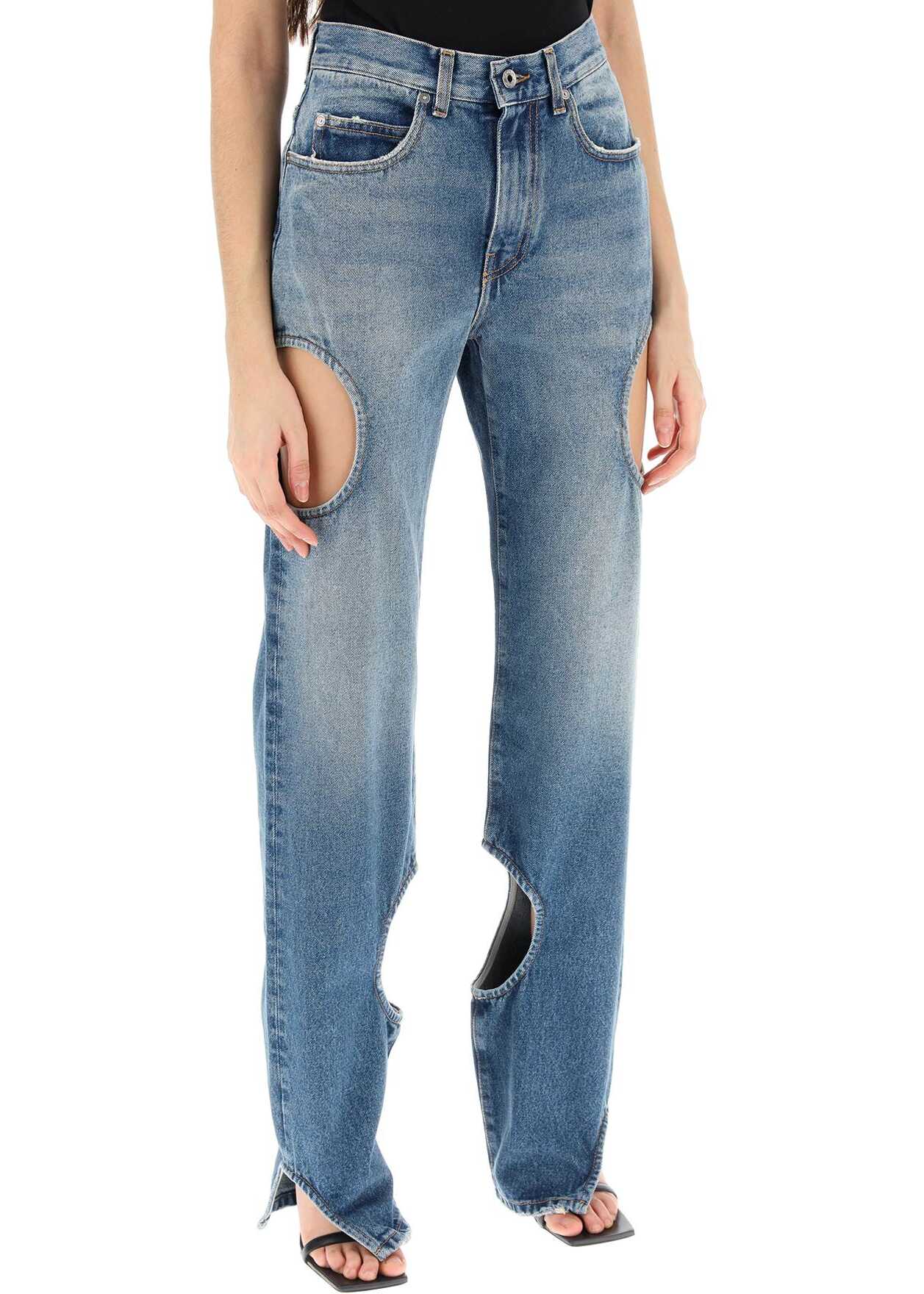 Poze Off-White Meteor Cut-Out Jeans BLUE NO COLOR b-mall.ro 