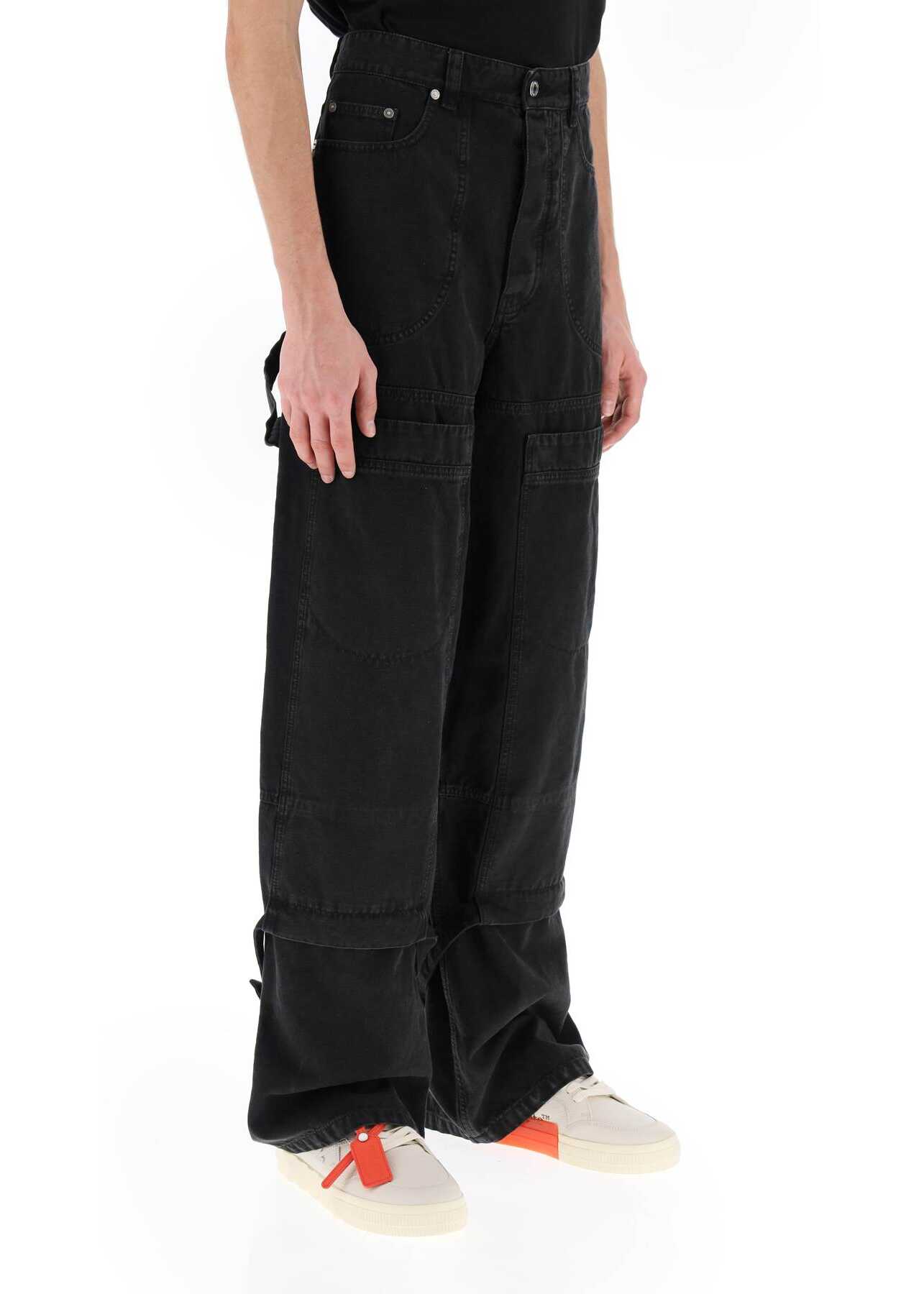 Off-White Wide Leg Cargo Pants BLACK NO COLOR