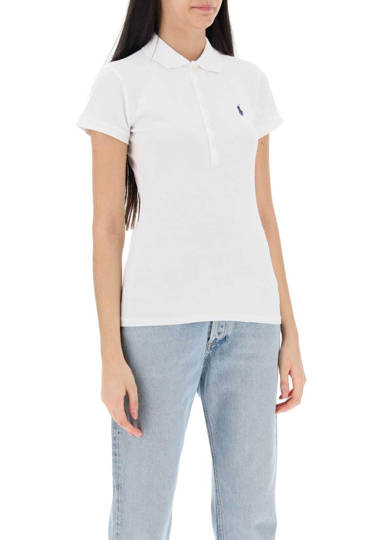Poze Ralph Lauren Slim Fit Five Button Polo Shirt WHITE b-mall.ro 