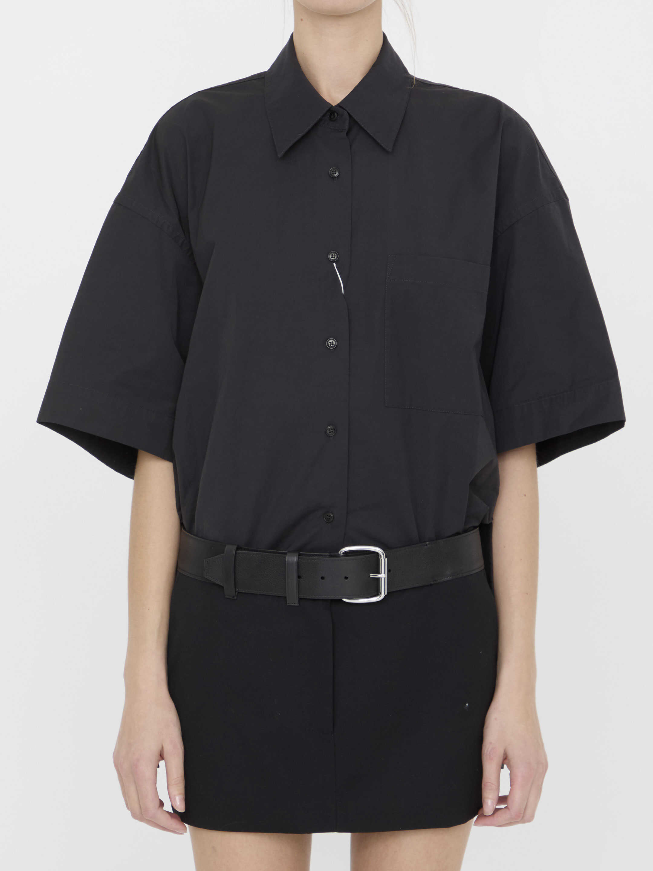 Alexander Wang Belted Mini Shirtdress BLACK