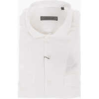 Camasi casual Short-Sleeved Flax Shirt With Utility Pockets Barbati