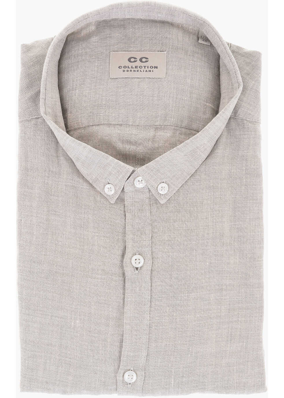 CORNELIANI Cc Collection Button-Down Linen Shirt Green