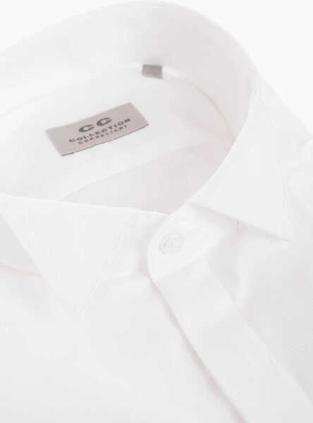 Camasi elegante CORNELIANI Cc Collection Jacquard Cotton Shirt With Wing-Tip Collar White Barbati (BM 12564468) 2